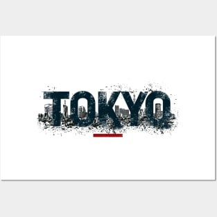 Metropolitan Tokyo city grunge Logo Posters and Art